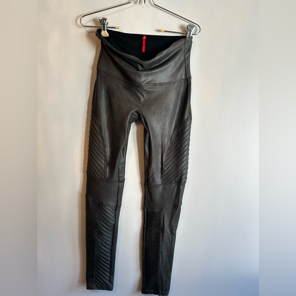 SPANX Gun Metal Grey Moto Leggings